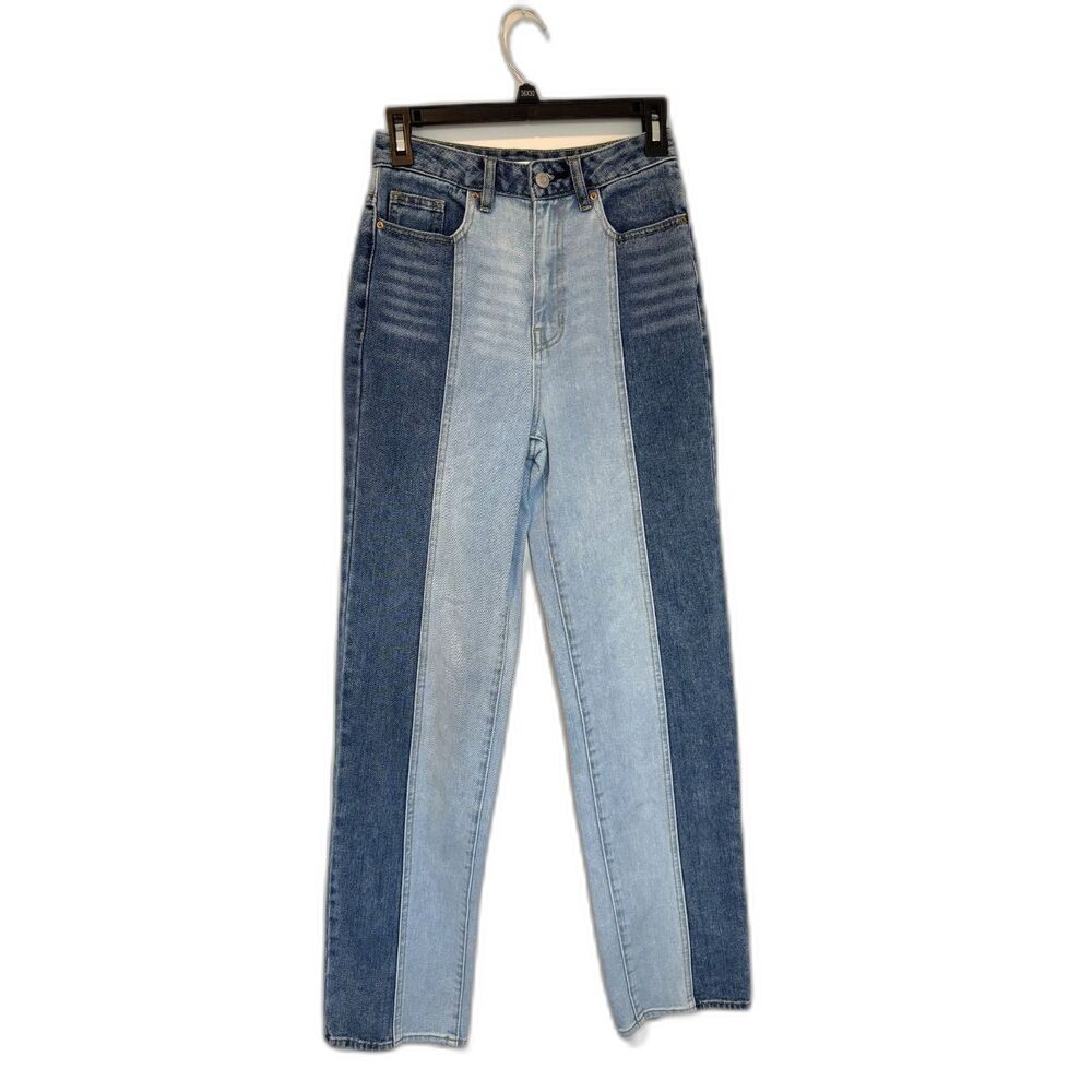 PacSun Two Tone Colorblock Women's Blue Denim Jeans Size 2 (25" Waist)